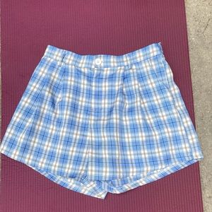 Blue plaid shorts